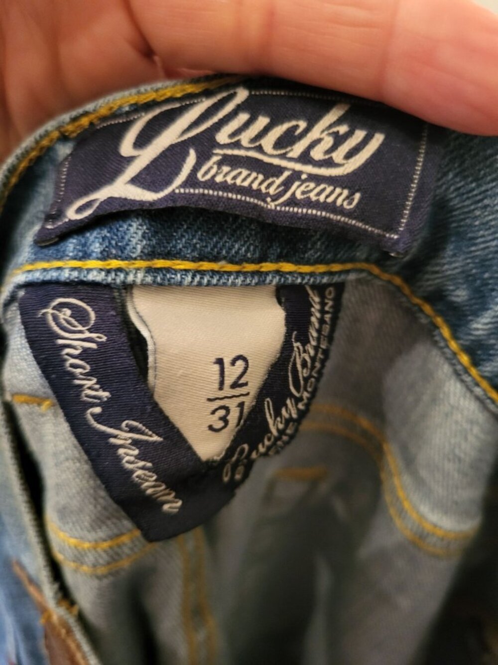 Vintage Y2K Lucky Brand Jeans Bootcut Low Rise sz 12/31 Short 00s Back to School - Picture 6 of 12
